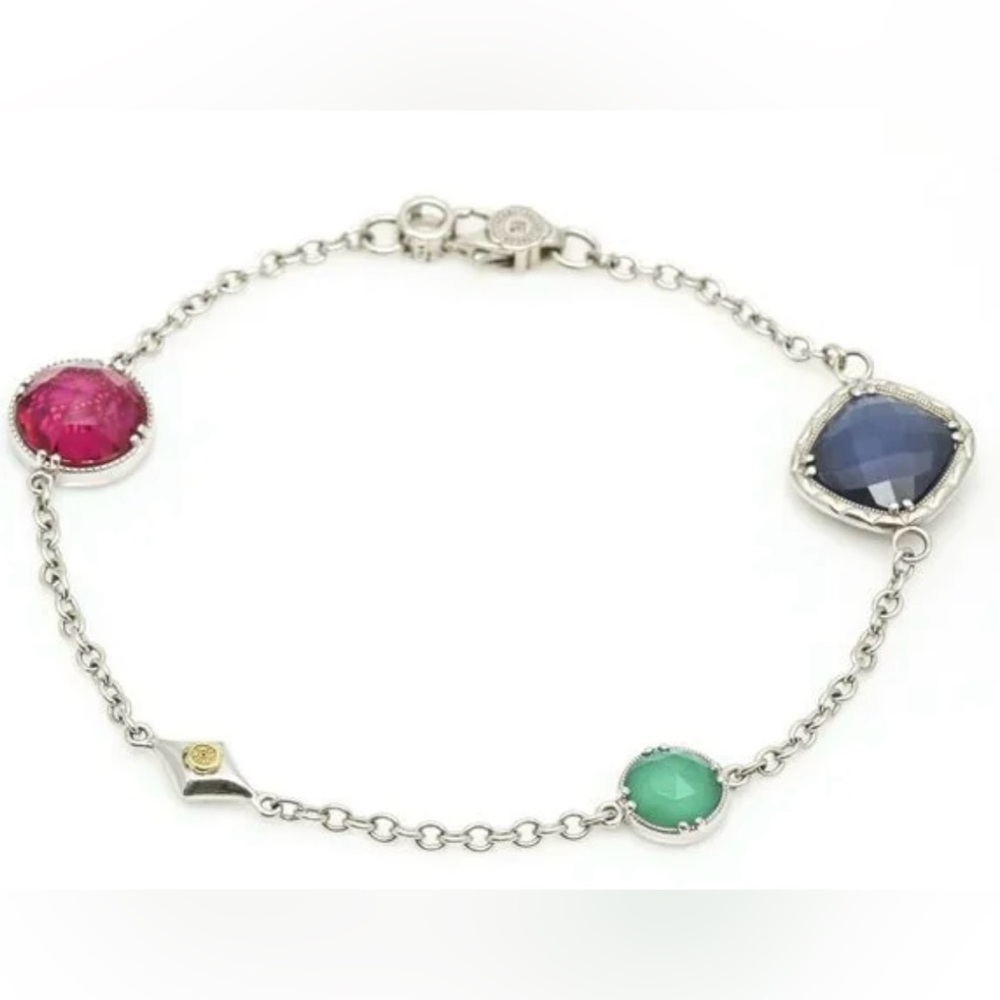 TACORI 925 Silver & 18k Yellow Gold Gemstone Bracelet